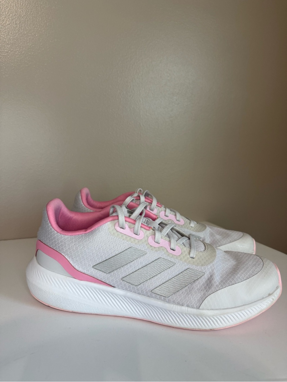 Adidas RunFalcon 3 Lace Shoes Dash Grey/Silver Metallic/Bliss Pink Women’s 7